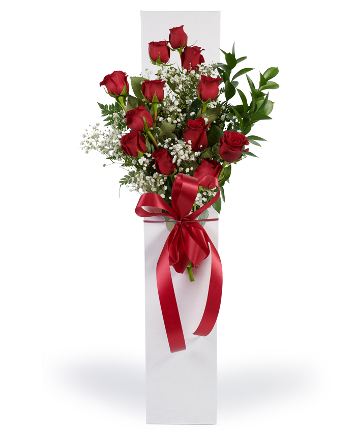 B-Classic Long Stem Red Roses in a Luxury Box