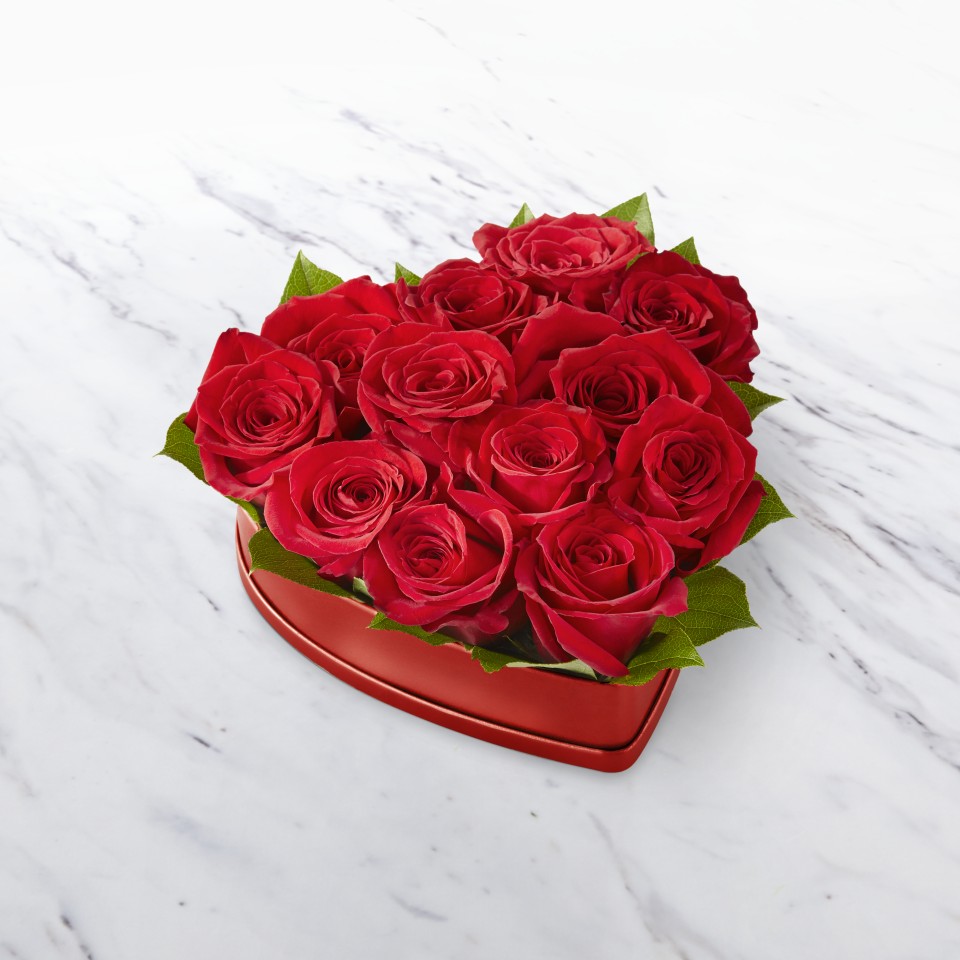Lovely Red Rose Heart Box